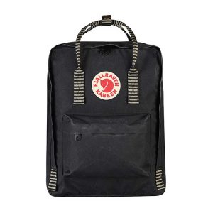 fjallraven mini kanken black backpack with contrast stripes Fjallraven Kanken Pack - Backcountry North