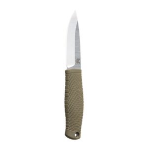 Benchmade Puukko Ranger Green Santoprene Handle Satin Drop Point Fixed Blade