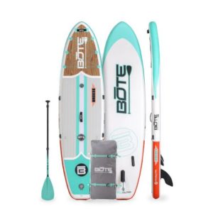 Bote Breeze Aero Inflatable 10’8″ SUP Stand Up Paddleboard with Paddle, 108IBR