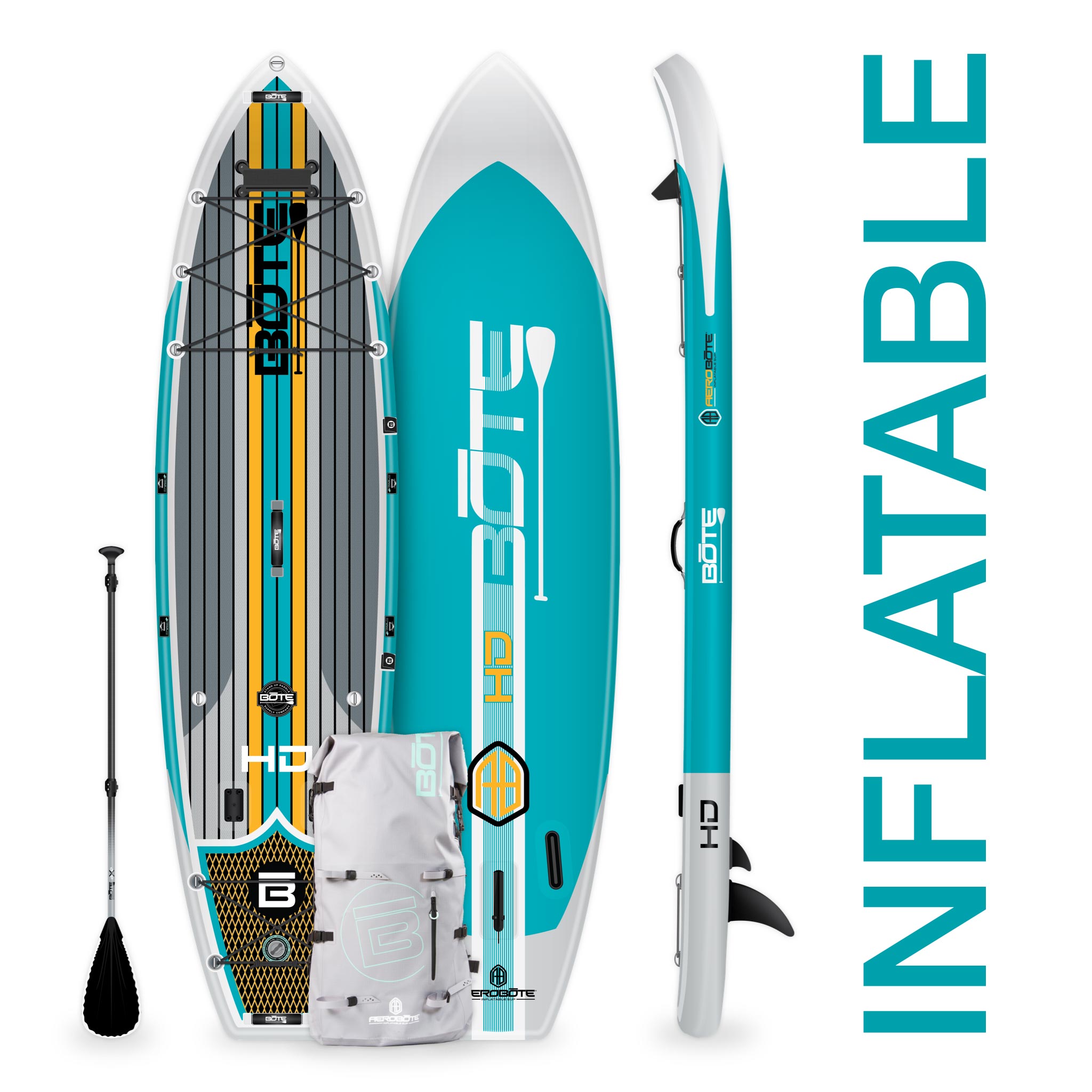 Bote HD Aero 11’6″ Inflatable Stand Up Paddleboard with Carbon Paddle