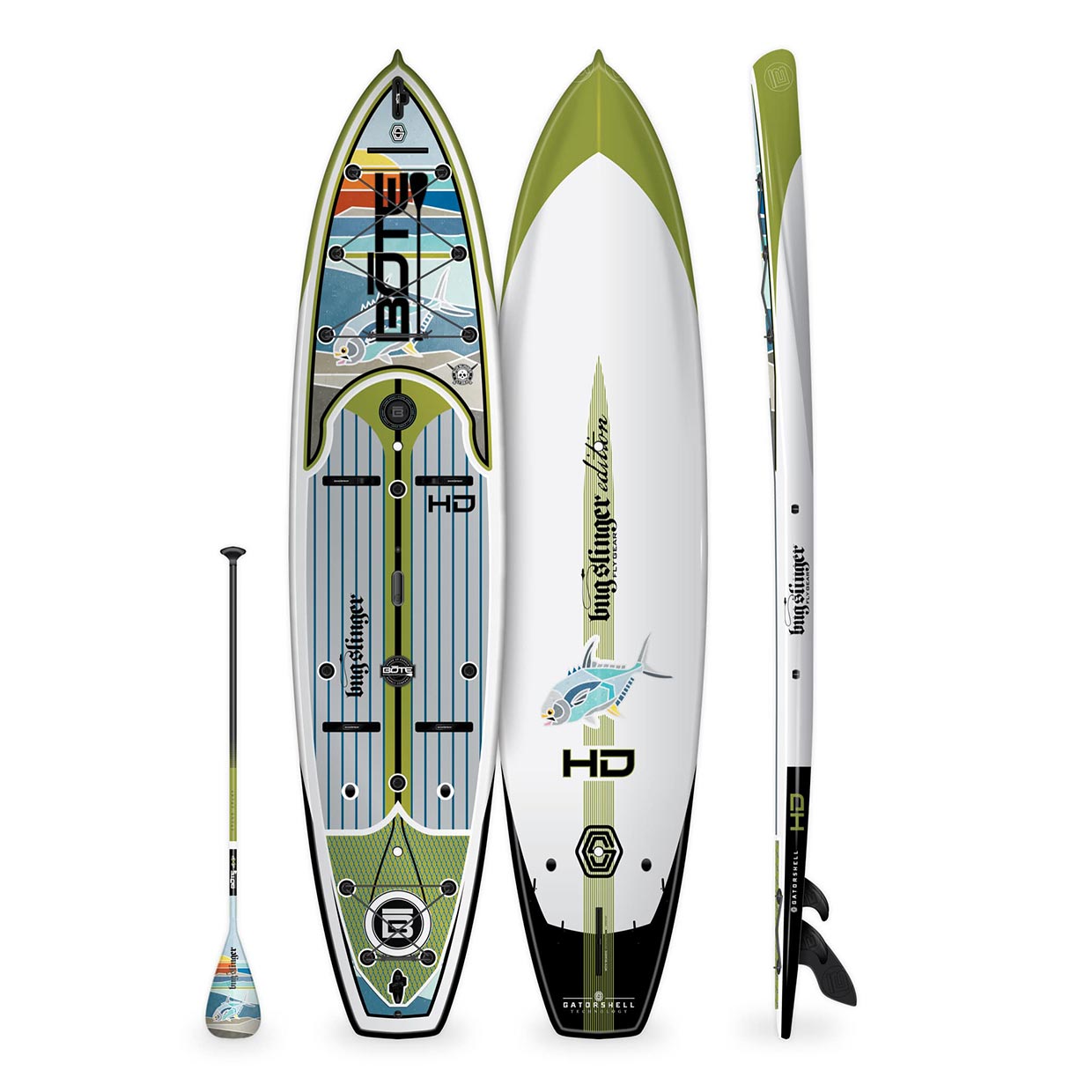 Bote HD Gator Shell 12′ Stand Up Paddleboard with Carbon Paddle