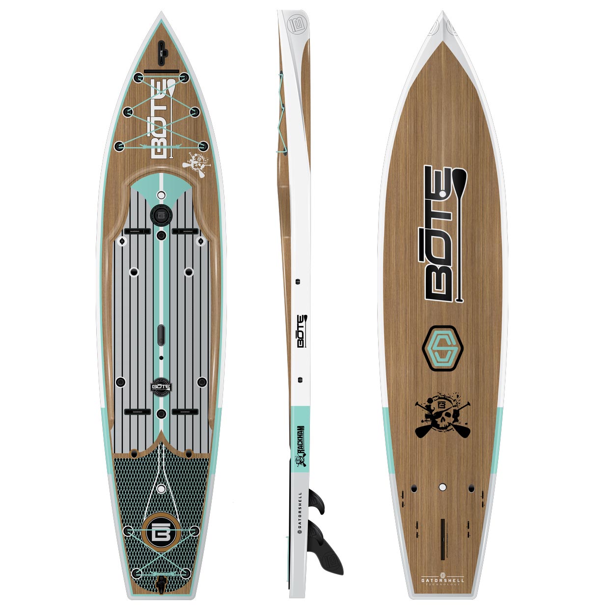 Bote Rackham Gator Shell 12′ Stand Up Paddleboard with Carbon Paddle