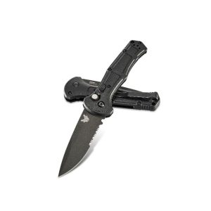 Benchmade 9070BK Black Claymore - Serrated - Push Button Automatic