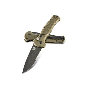 Benchmade 9070BK-1 Green Claymore - Serrated - Push Button Automatic