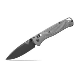 Benchmade Bugout Storm Gray w/Tungsten Grey Coated Non-Serrated Drop Point