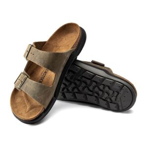Birkenstock Arizona Rugged Oiled Leath | Faded Khaki | Reg Width- Mens (1018463)