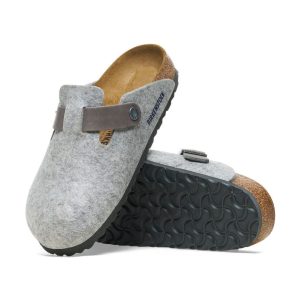 Birkenstock Boston Felt Clog | Light Gray | Narrow - Women's (1026163)