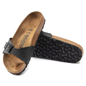 Birkenstock Madrid Birko-Flor Sandal | Metallic Blk | Narrow - Women's (1021532)