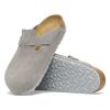 Birkenstock Boston Suede Clog | Stone Coin | Narrow - Women's (1027751)