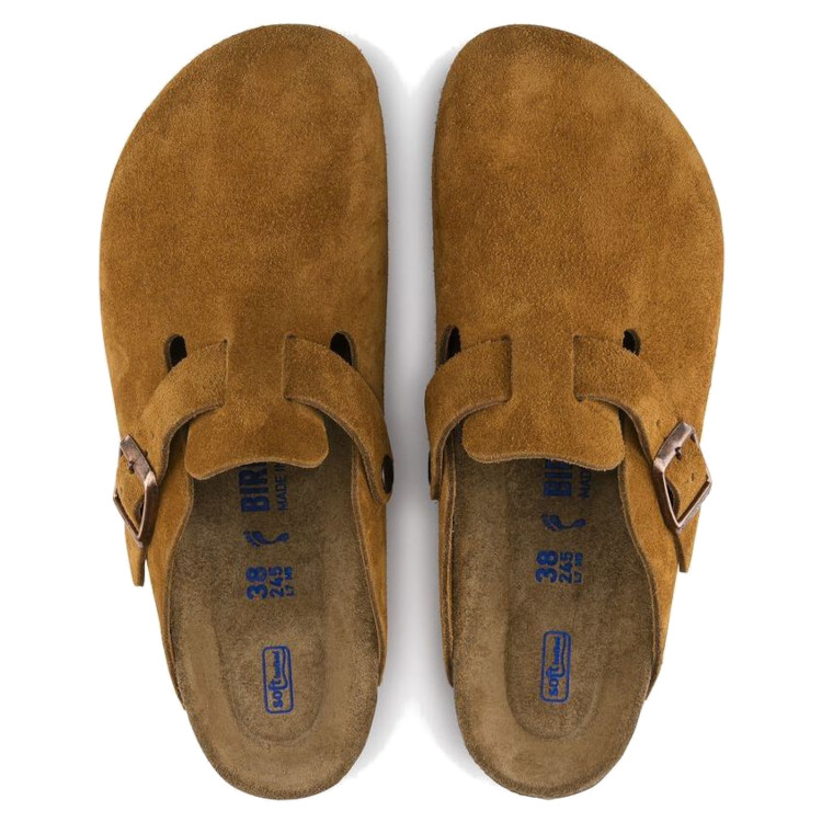 Birkenstock Boston SFB Suede Leather Clog | Mink | Regular Width - Men's 1009542