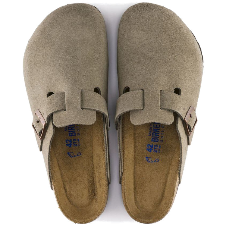 Birkenstock Boston SFB Suede Leather Clog | Taupe | Reg Width- Women's (0560771)