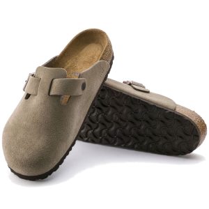 Birkenstock Boston SFB Suede Leather Clog | Taupe | Reg Width (0560771)